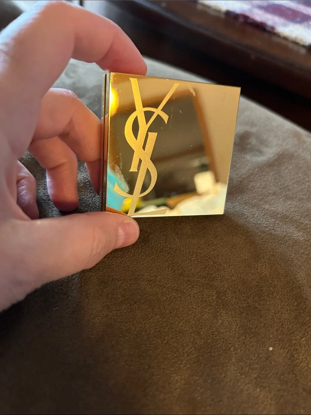 Yves Saint Laurent Metallic Gold Compact Case
